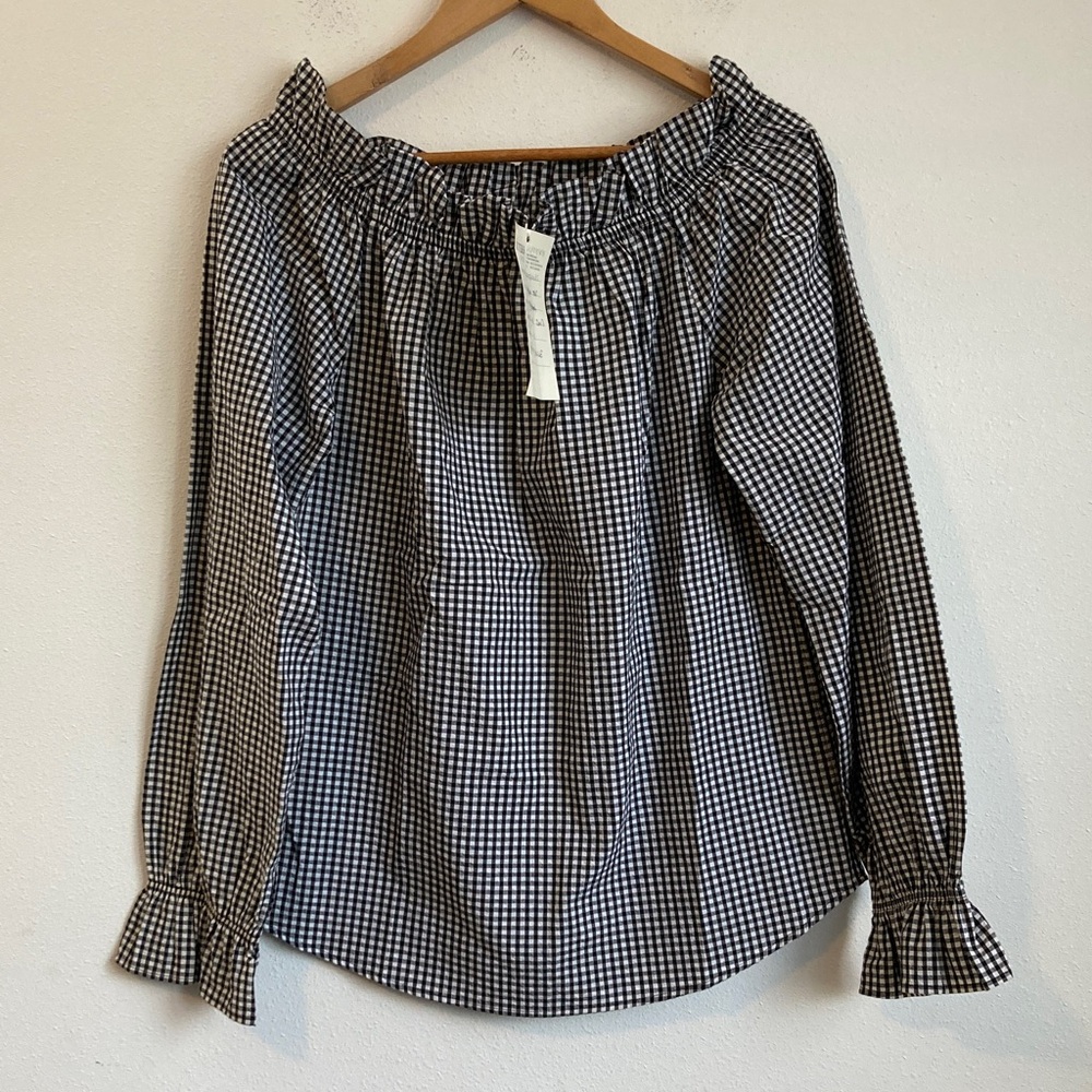 Au‎ Printemps Paris Hardy Top Blouse Medium Black and White Medium